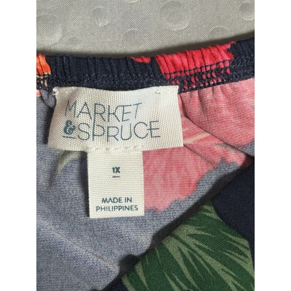 Market Spruce Faux Wrap Maxi Dress Size 1X Multi-Color Floral Vacation Beachy - Picture 8 of 10
